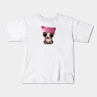 Cute Baby Pig Wearing Pussy Hat Kids T-Shirt